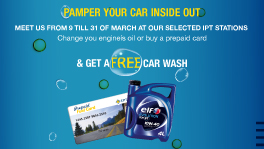 Free Car Wash With Every Elf Oil Change Or With Every Purchase Of IPT Prepaid Card